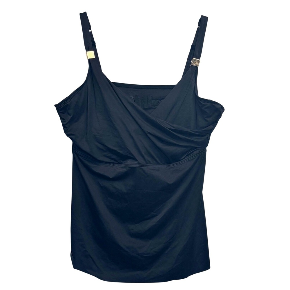 Miraclesuit Tankini Top Black Underwire Slimming Classic Swimsuit XL XXL 40DD